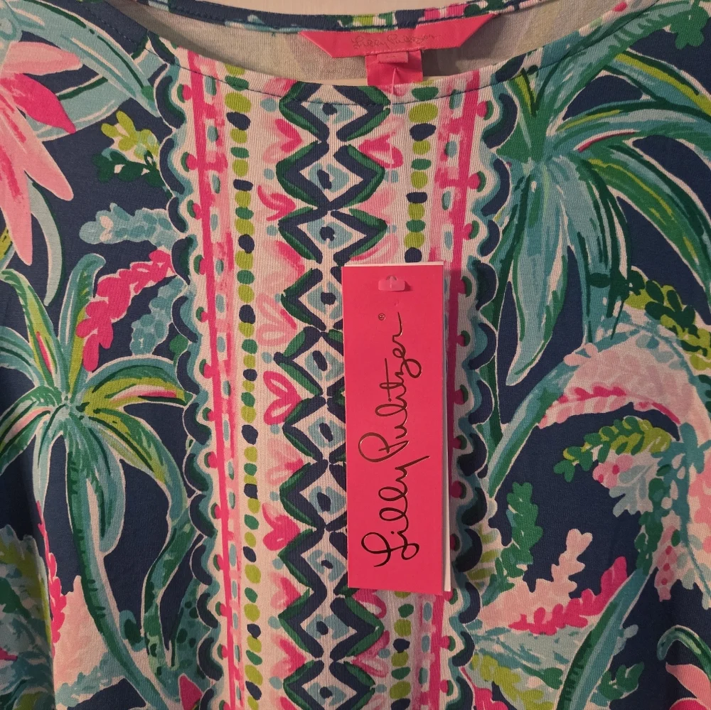 Lilly Pulitzer Ophelia Dress, Macaw Blue Sweet Escape Print Size M NWT - Picture 2 of 9